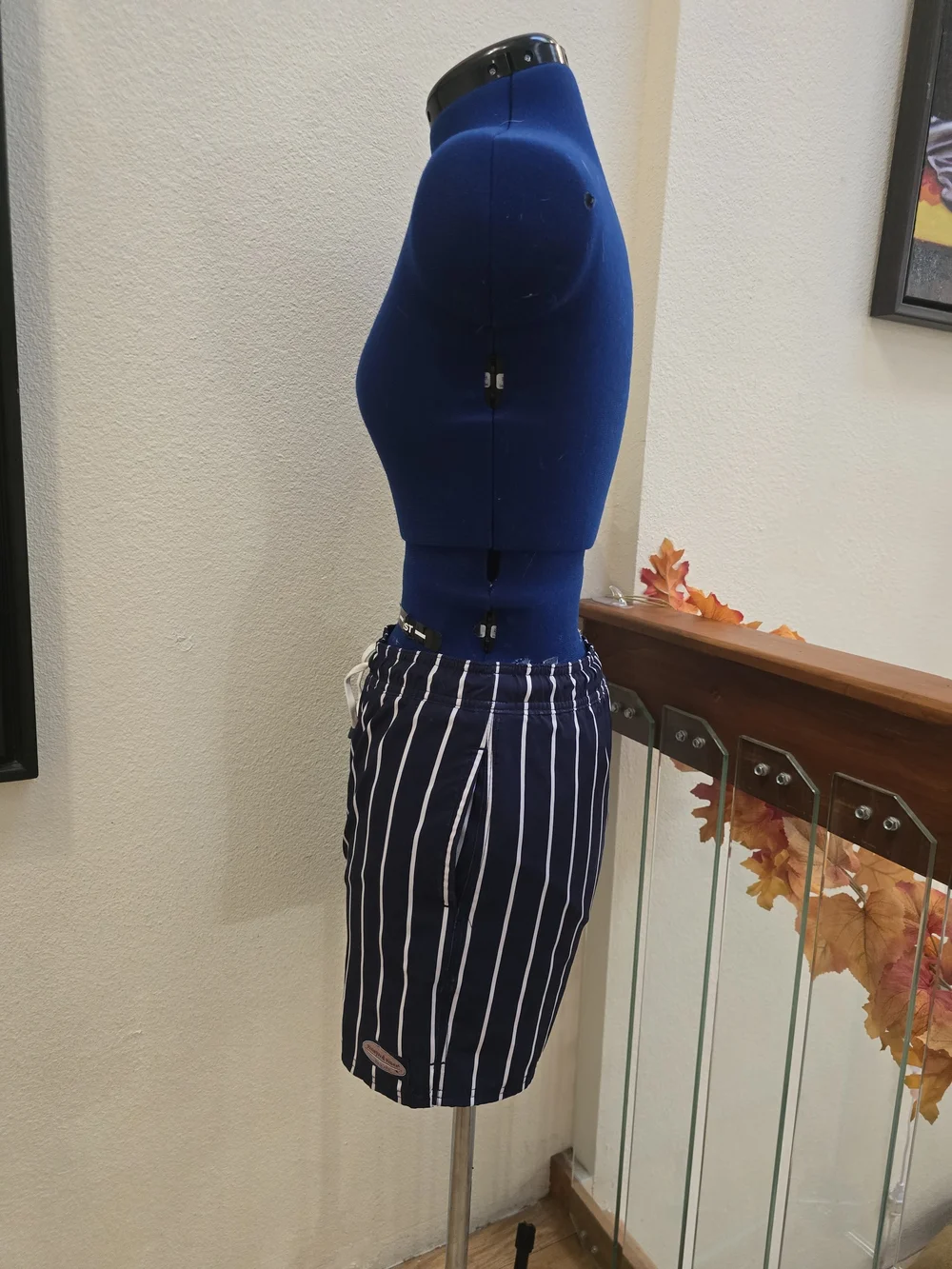 Vineyard Vines Boys Printed Chappy Swim Trunks Navy White Stripe Medium